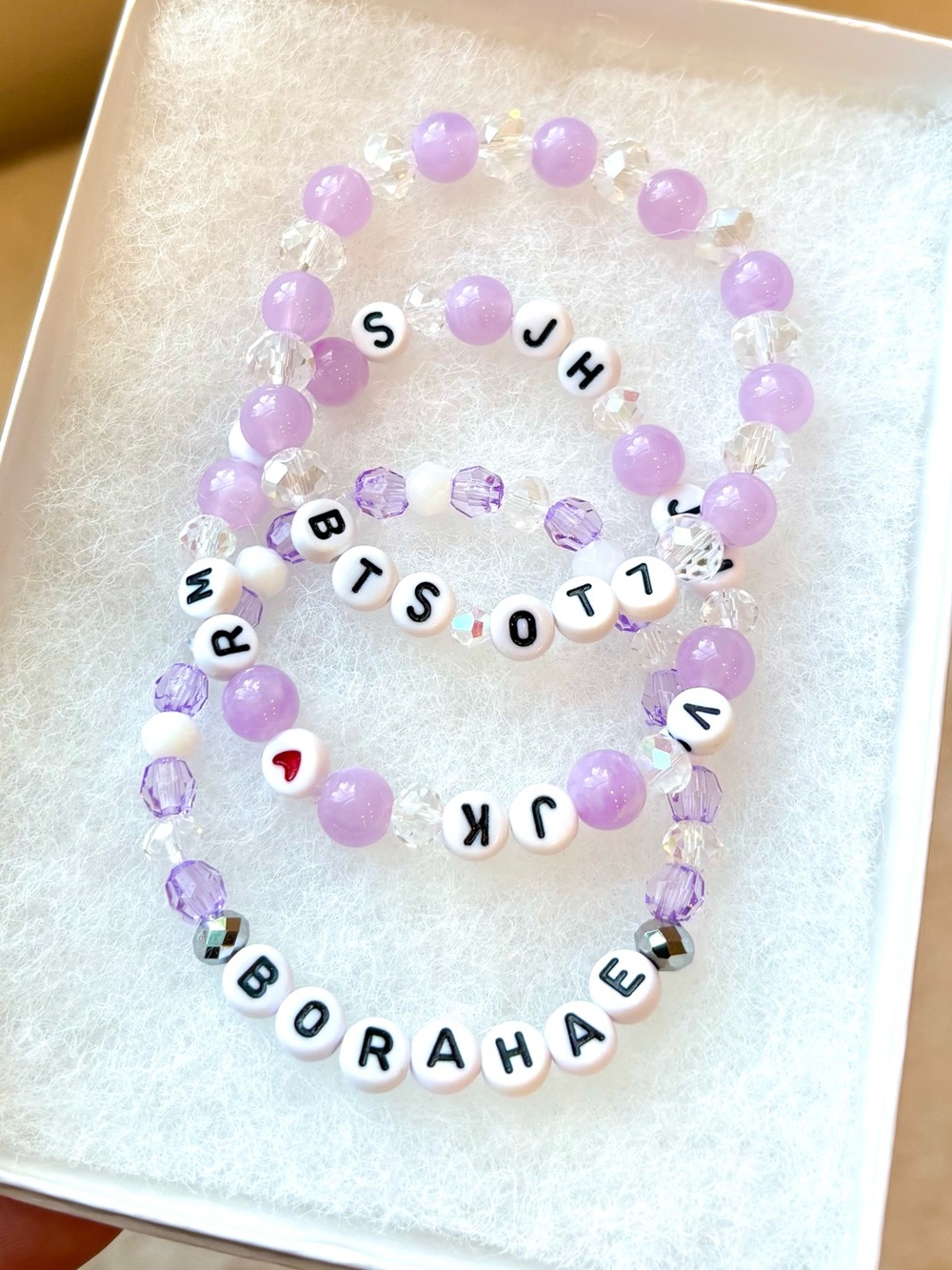 3pcs BTS OT7 BORAHAE PURPLE BRACELET BUNDLE